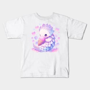 Pangolin Eating Ice Cream Cone Kids T-Shirt